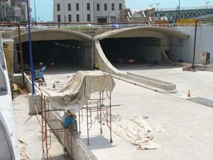 One end of the Thu Thiem Underwater Tunnel in District 1 of Ho Chi Minh City (Photo: SGGP)